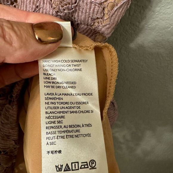 Free People Dangerous Lace Mini Dress Purple Size 6 - Picture 6 of 7